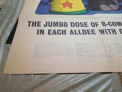 1966 peanuts Jumbo Elephant Poster Allbee Vitamin DR Doctor Office RX A H ROBINS