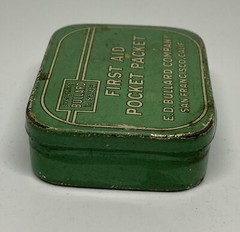 Antique 1930’s Bullard First Aid Pocket Packet Tin Kit & Four Smelling Salts