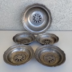 The Upjohn Company 35 Year Armetale Service Award Engraved 5 Pc Salad Bowl Set