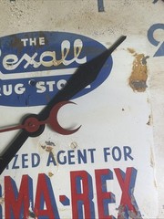 VTG Rexall Drug Store Authorized Agent For BISMA-REX 14” Crystal Clock READ!