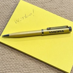 Vintage Viagra Yellow Pharmaceutical Drug Rep Promotional Ad Ink Pen
