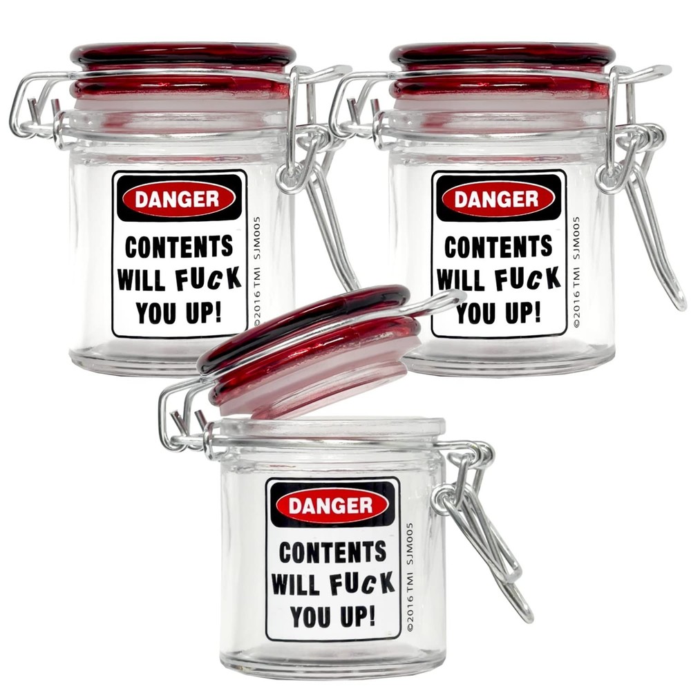 2.5″ Mini Storage Jar Set of 3: Danger Red