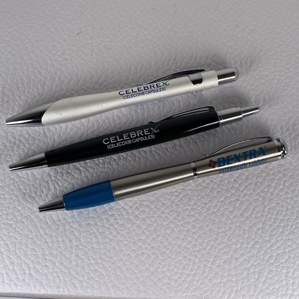 Celebrex Bextra Heavy Metal Pen Drug Rep Pharma Promo Original Owner Lot Of 3