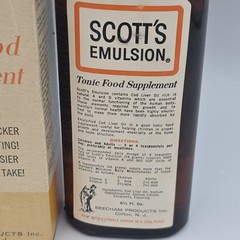 Vintage 1950’s SCOTT’S EMULSION BOTTLE w/ Contents Harold Ritchie, CLIFTON NJ