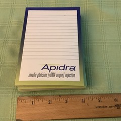 Apidra Insulin Post It Type Note Pads Lot Of 5 Drug Advertisement