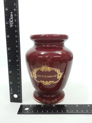 Vintage Eli Lilly Apothecary Jar Lactucarium Red Ceramic Gold Decal replacement