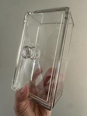 Antique Caulk Clear Glass Covered Box w/ Lid Included, Rectangular