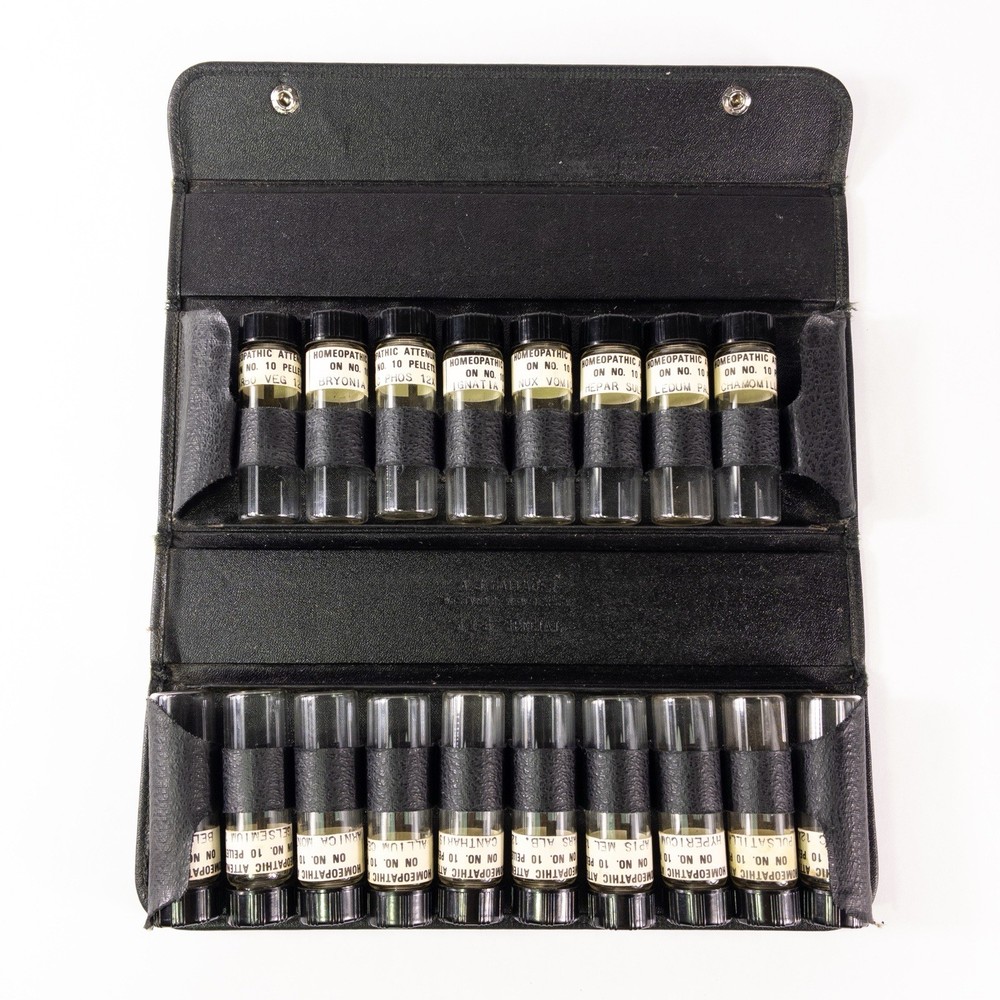 Vintage Apothecary Doctor Kit 18 Glass Labeled Vials/Bottles Medical 1960s Old