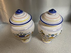 Vintage Lot of 2 AH Western Germany Apothecary Pharmacy Drug Jars In Exc Cond