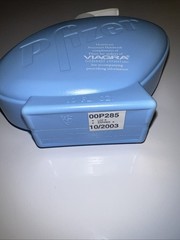 New! Pfizer Viagra Soap Dispenser Plastic 10oz Bottle Pharmaceutical Blue Pill!