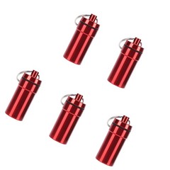 1-5pcs Mini Keychain Tablets Case Water Proof Outdoor Tablets Container Red