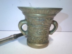 Clean Vintage 3″ Heavy Steel Mortar & Pestle FREE SHIPPING