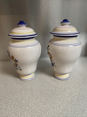 Vintage Lot of 2 AH Western Germany Apothecary Pharmacy Drug Jars In Exc Cond