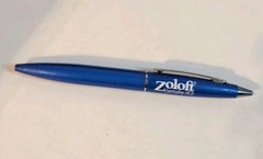 Zoloft Metal Stylus Pen Metallic Blue Drug Rep Pharmaceutical Promo Advertising