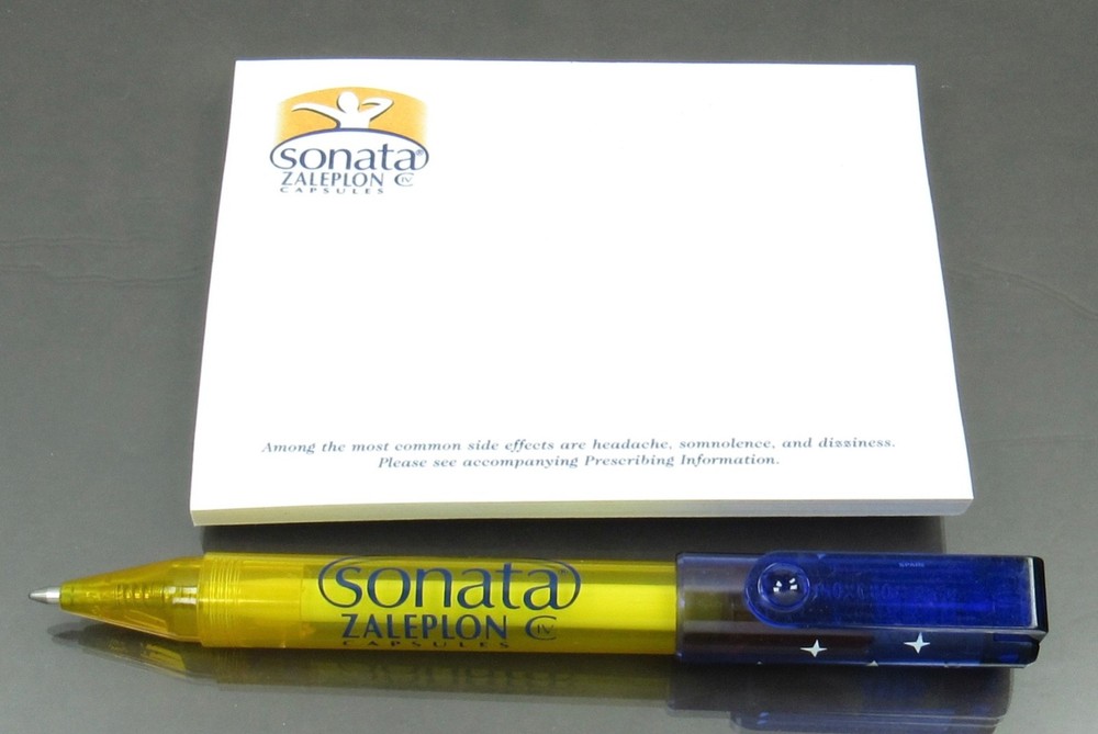 Sonata CIV PEN + Sticky Notes Drug Rep Pharmaceutical Promo Advertising w/ Info