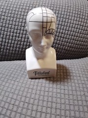 Schering TRILAFON Tranquilizer Phrenology Head Ceramic Bust Figurine 1960s – F