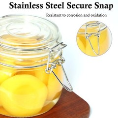Glass Jars With Airtight Lid 16 Oz (Set Of 6) Wide Mouth Mason Glass Airtight…