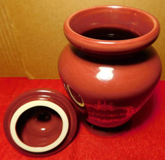 Jar~Apothecary Jar Eli Lilly „Lactucarium“ Pharmaceutical 4/303 Maroon Empty