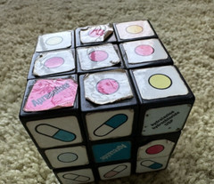 Vintage Pharmaceutical Drug Rep Rubik Cube Ad For Apresazide, Ciba, Etc, Used