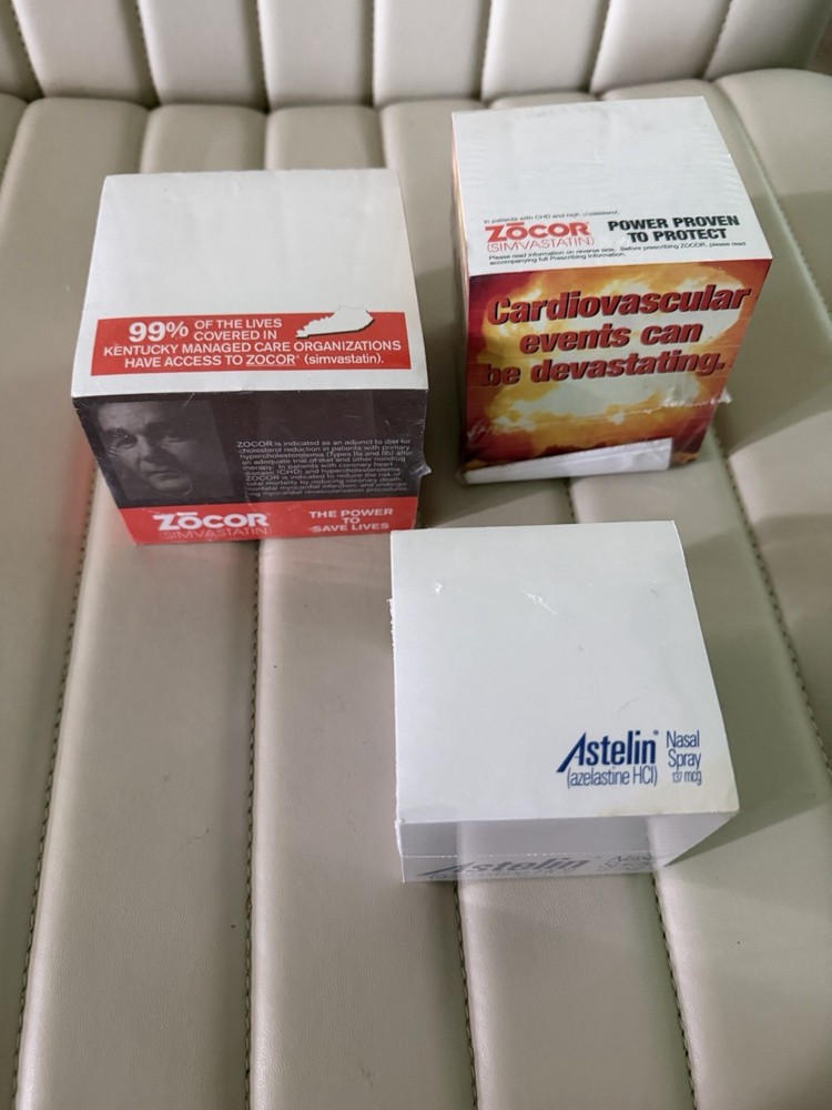 Lot of 3Vintage Pharmaceutical company note pads 1980s -1990s Drug Rep Advertise