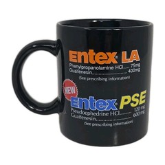 Entex LA PSE Black Coffee Mug Sinusitis MRI Image Pharmaceutical Drug Rep U237