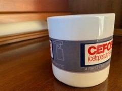 Drug Rep Cefobid „temperature sensitive“ coffee mug new, never used.