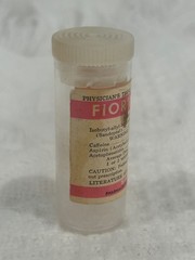 Sandoz Fiorinal EMPTY VINTAGE Barbiturate Medicine Sample Bottle RARE Pharma