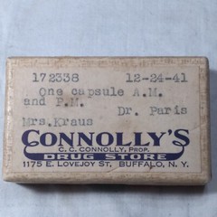 Antique Cardboard Drug Store Prescription Medicine Box 1941