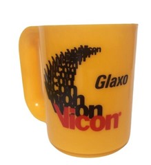 Glaxo Vicon-C Zinc Advertising Pharmaceutical MUG Plastic Yellow Sterilite