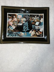 Rauwolfia Smoke Glass Tray VTG 50s Squibb Drug Medical Promo Pharmacy Candy Dish