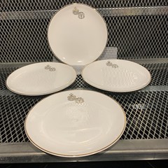 VINTAGE HALL CHINA 4 Piece Salad / Hordherves Plates PHARMACY PHARMACIST RX