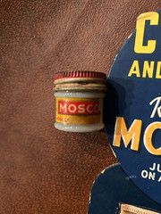 Vintage Mosco Corn Remover Store Dispay Advertisement & Unopened Vial 1939