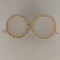 2 Exubera Coffee Cups 2006 Pharmaceutical Collectible Drug Rep Discontinued