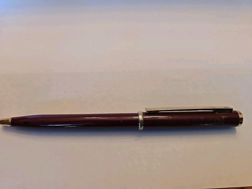 Glucotrol Pharmaceutical Drug Rep Metal Pen, Burgandy W/ Gold Vintage Writes!