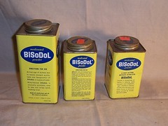 Vintage Advertising Medicine Tin Box BiSoDol New York Original Tin Display Decor