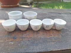 Ceramic laboratory crucible, Miniature medical cup, Mini scientist porcelain cup