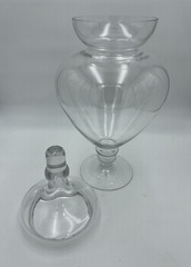 Lg Vintage Clear Glass Apothecary Jar with Lid Large Footed Storage 17″ Tall