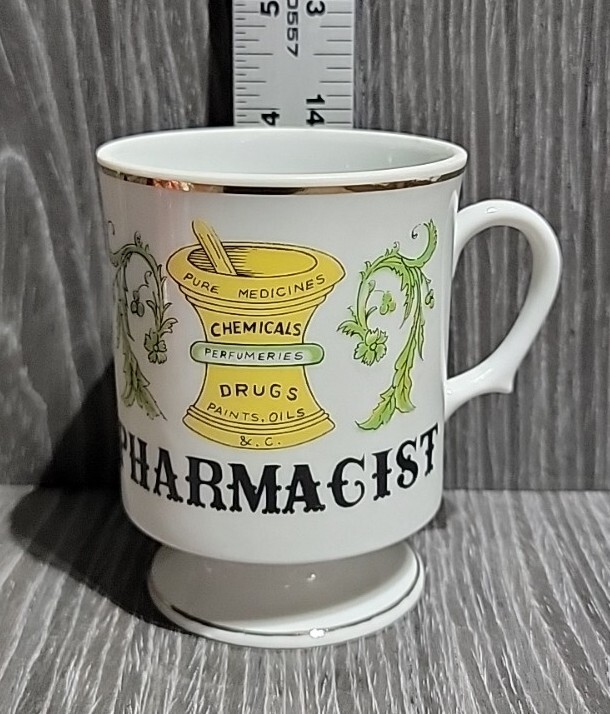1950’s Pharmacist Advertising Shaving Mug Pure Medicine Chemicals Drugs Cup
