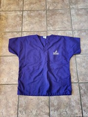 Vintage Nexium Drug Rep Advertising Collectible Scrub Top Purple Landau Large