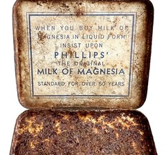 Phillips Milk Of Magnesia Tablet Tin 1950s Antique Medical Collectibles E72