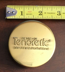 TENORETIC – PHARMACEUTICAL COMPANY PREMIUM SHOE POLISH CANISTER – UNUSUAL !!!