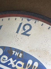VTG Rexall Drug Store Authorized Agent For BISMA-REX 14” Crystal Clock READ!