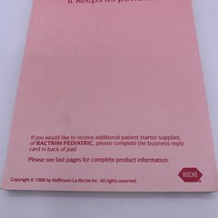 Bactrim Pediatric Roche Note Pads Pharmaceutical Drug Rep Promo Vtg 1988 Cherry