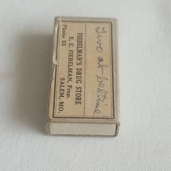 Vtg Pharmacy Pill Box From Drug Store In Salem MO Phone #55 & 2 Rolling Papers