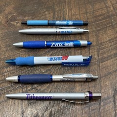 Lot 6 Pharmaceutical Drug Rep Pens Medical, Collectibles, Heavy Metal, Plastic