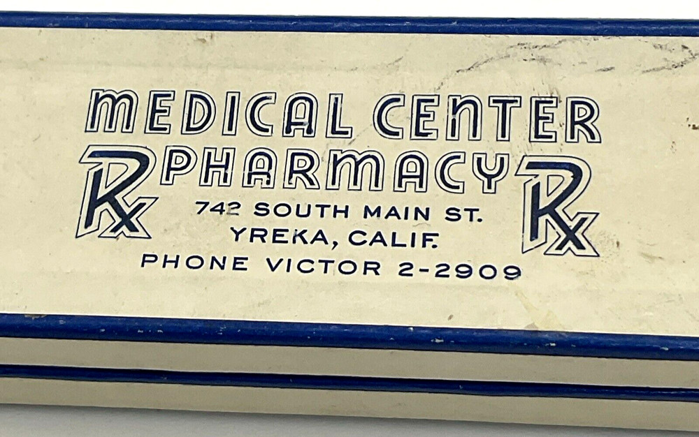 Vintage Medical Center Pharmacy Rx Box Yreka California EMPTY Cardboard Box