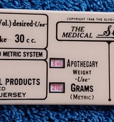 Vtg Ciba NJ Pharmaceutical Medical Slyd-Rul 1946 Conversion Apothecary – Metric