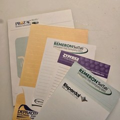 Drug Rep Pharma Lot of 6 Note Pads Prozac Zyprexa Remeron Risperadal Depakote