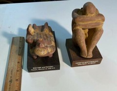 Schering Mayan Models/Statues Of Medical Conditions 5 Statue Lot With Boxes