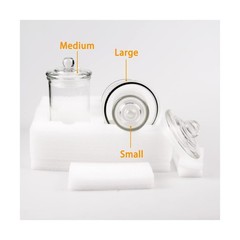 Mini Glass Apothecary Jars, Bathroom Storage Organizer Canisters for Cotton S…